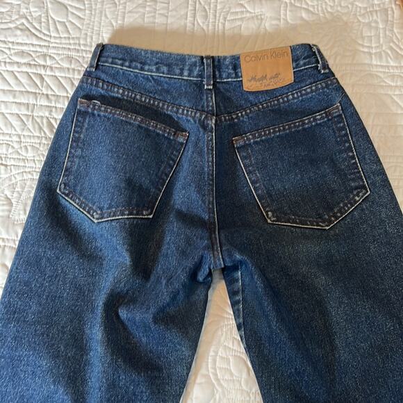 Vintage Calvin Klein Sport cropped raw hem  blue jeans size 6 made in USA - Picture 7 of 9